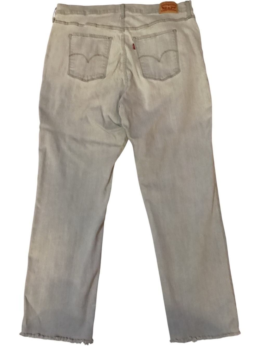Levi's Plus Size 18W Straight Leg Jeans Raw Hem Light Wash - Picture 5 of 9